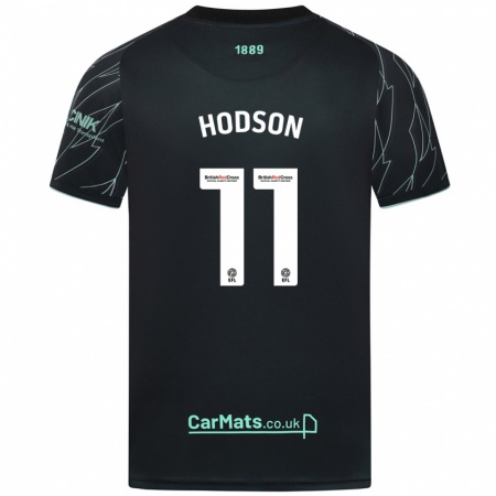 Kandiny Herren Ashley Hodson #11 Schwarz Grün Auswärtstrikot Trikot 2024/25 T-Shirt