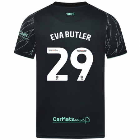 Kandiny Herren Eva Butler #29 Schwarz Grün Auswärtstrikot Trikot 2024/25 T-Shirt