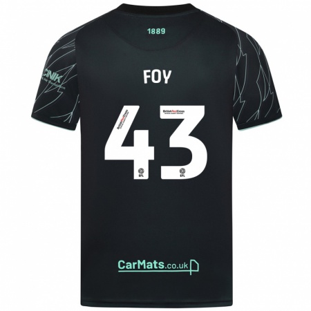 Kandiny Herren Gus Foy #43 Schwarz Grün Auswärtstrikot Trikot 2024/25 T-Shirt