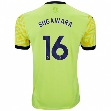 Kandiny Herren Yukinari Sugawara #16 Gelb Auswärtstrikot Trikot 2024/25 T-Shirt