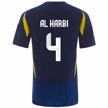 Kandiny Herren Fay Al-Harbi #4 Blau Gelb Auswärtstrikot Trikot 2024/25 T-Shirt