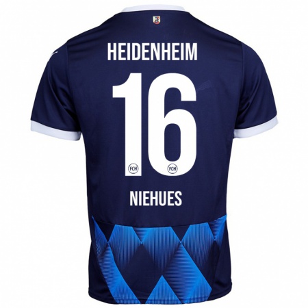 Kandiny Herren Julian Niehues #16 Dunkel Marineblau Auswärtstrikot Trikot 2024/25 T-Shirt