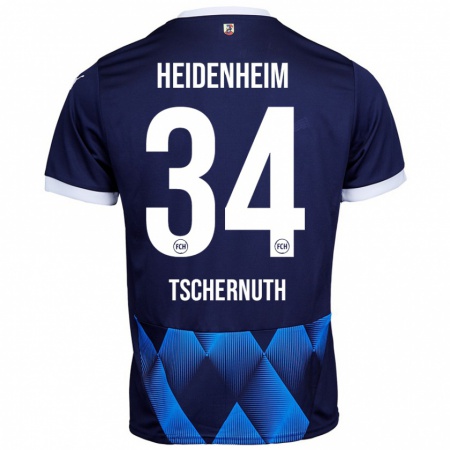 Kandiny Herren Paul Tschernuth #34 Dunkel Marineblau Auswärtstrikot Trikot 2024/25 T-Shirt