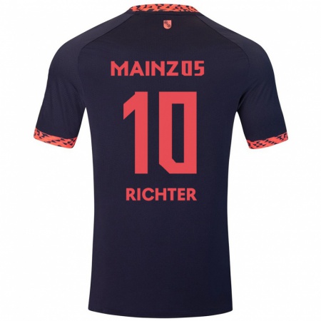 Kandiny Herren Marco Richter #10 Blau Korallenrot Auswärtstrikot Trikot 2024/25 T-Shirt