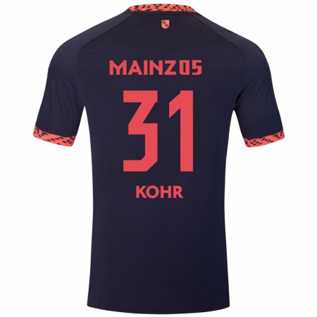 Kandiny Herren Dominik Kohr #31 Blau Korallenrot Auswärtstrikot Trikot 2024/25 T-Shirt