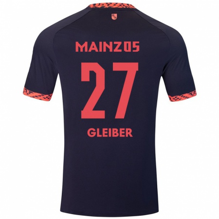 Kandiny Herren Daniel Gleiber #27 Blau Korallenrot Auswärtstrikot Trikot 2024/25 T-Shirt