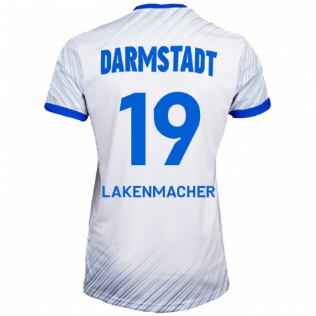 Kandiny Herren Fynn Lakenmacher #19 Weiß Blau Auswärtstrikot Trikot 2024/25 T-Shirt