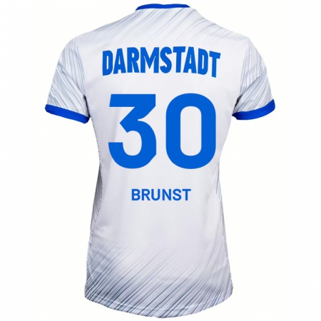 Kandiny Herren Alexander Brunst #30 Weiß Blau Auswärtstrikot Trikot 2024/25 T-Shirt