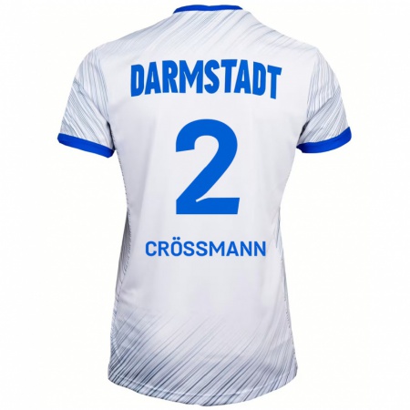 Kandiny Herren Elias Crößmann #2 Weiß Blau Auswärtstrikot Trikot 2024/25 T-Shirt