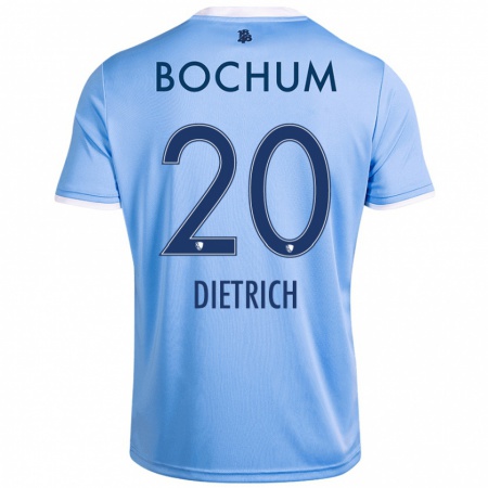 Kandiny Herren Sam Dietrich #20 Himmelblau Auswärtstrikot Trikot 2024/25 T-Shirt