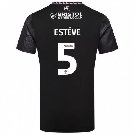 Kandiny Herren Maxime Estève #5 Schwarz Auswärtstrikot Trikot 2024/25 T-Shirt