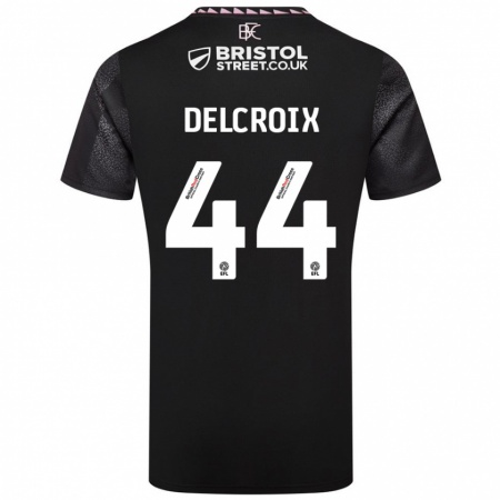 Kandiny Herren Hannes Delcroix #44 Schwarz Auswärtstrikot Trikot 2024/25 T-Shirt