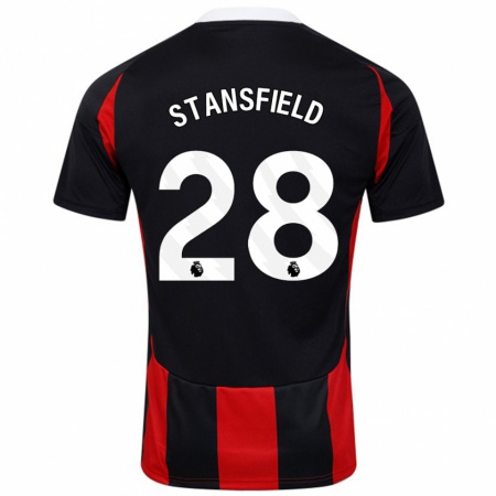 Kandiny Herren Jay Stansfield #28 Schwarz Rot Auswärtstrikot Trikot 2024/25 T-Shirt