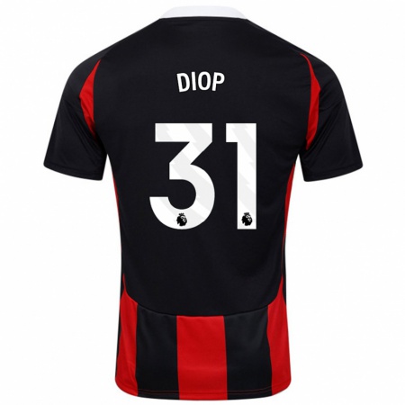 Kandiny Herren Issa Diop #31 Schwarz Rot Auswärtstrikot Trikot 2024/25 T-Shirt