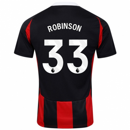 Kandiny Herren Antonee Robinson #33 Schwarz Rot Auswärtstrikot Trikot 2024/25 T-Shirt