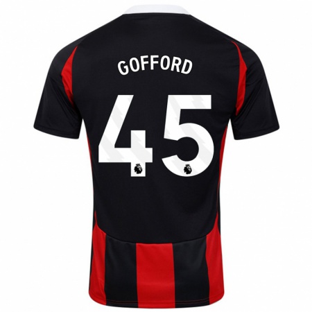 Kandiny Herren Oliver Gofford #45 Schwarz Rot Auswärtstrikot Trikot 2024/25 T-Shirt