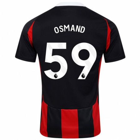 Kandiny Herren Callum Osmand #59 Schwarz Rot Auswärtstrikot Trikot 2024/25 T-Shirt