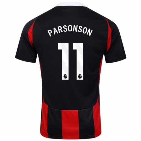 Kandiny Herren Madi Parsonson #11 Schwarz Rot Auswärtstrikot Trikot 2024/25 T-Shirt