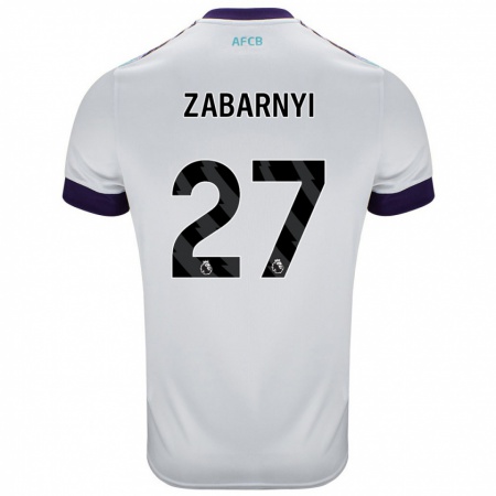 Kandiny Herren Ilya Zabarnyi #27 Weiß Grün Lila Auswärtstrikot Trikot 2024/25 T-Shirt