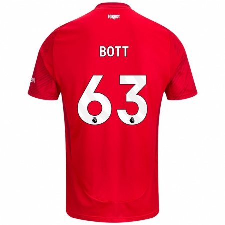 Kandiny Damen Aaron Bott #63 Rot Weiß Heimtrikot Trikot 2024/25 T-Shirt