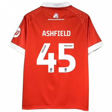 Kandiny Damen Harry Ashfield #45 Rot Weiß Heimtrikot Trikot 2024/25 T-Shirt