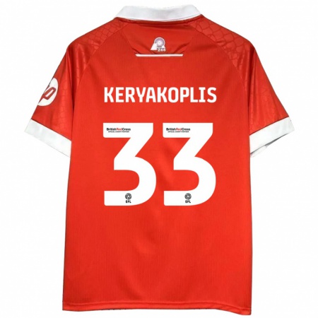 Kandiny Damen Hannah Keryakoplis #33 Rot Weiß Heimtrikot Trikot 2024/25 T-Shirt