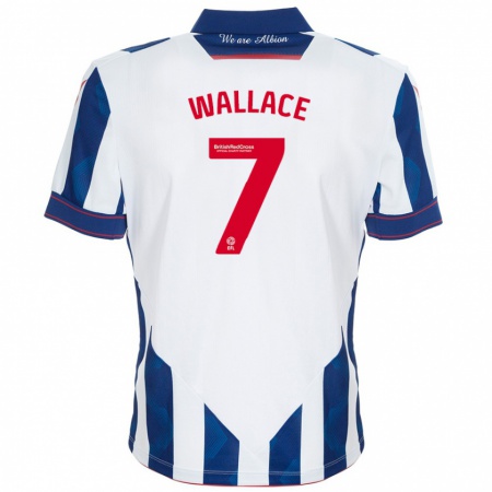 Kandiny Damen Jed Wallace #7 Weiß Dunkelblau Heimtrikot Trikot 2024/25 T-Shirt