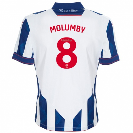 Kandiny Damen Jayson Molumby #8 Weiß Dunkelblau Heimtrikot Trikot 2024/25 T-Shirt