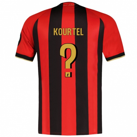 Kandiny Damen Kaïs Kourtel #0 Rot Schwarz Heimtrikot Trikot 2024/25 T-Shirt