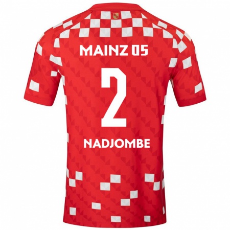 Kandiny Damen Jean-Marie Nadjombe #2 Weiß Rot Heimtrikot Trikot 2024/25 T-Shirt