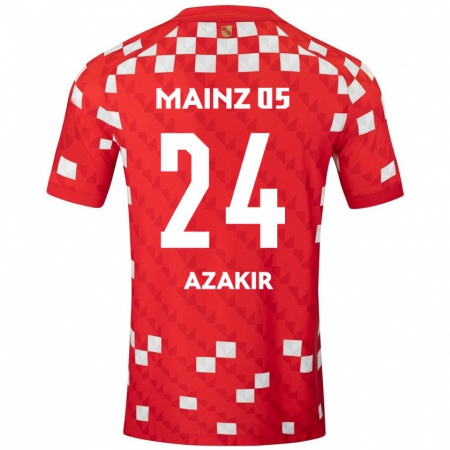 Kandiny Damen Dennis Azakir #24 Weiß Rot Heimtrikot Trikot 2024/25 T-Shirt