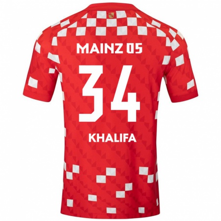 Kandiny Damen Sarah Khalifa #34 Weiß Rot Heimtrikot Trikot 2024/25 T-Shirt