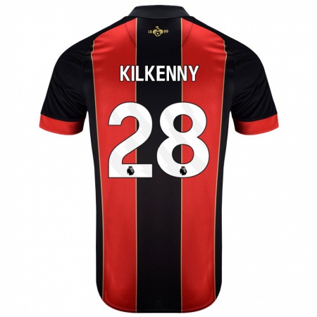 Kandiny Damen Gavin Kilkenny #28 Rot Schwarz Heimtrikot Trikot 2024/25 T-Shirt