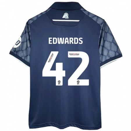 Kandiny Damen Callum Edwards #42 Schwarz Auswärtstrikot Trikot 2024/25 T-Shirt