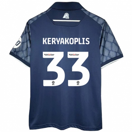 Kandiny Damen Hannah Keryakoplis #33 Schwarz Auswärtstrikot Trikot 2024/25 T-Shirt