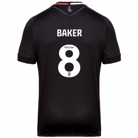 Kandiny Damen Lewis Baker #8 Schwarz Auswärtstrikot Trikot 2024/25 T-Shirt