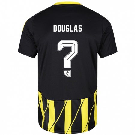 Kandiny Damen Connor Douglas #0 Schwarz Gelb Auswärtstrikot Trikot 2024/25 T-Shirt