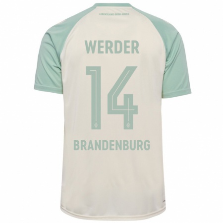 Kandiny Damen Michaela Brandenburg #14 Cremeweiß Hellgrün Auswärtstrikot Trikot 2024/25 T-Shirt