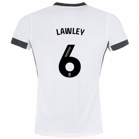 Kandiny Damen Gemma Lawley #6 Weiß Schwarz Auswärtstrikot Trikot 2024/25 T-Shirt