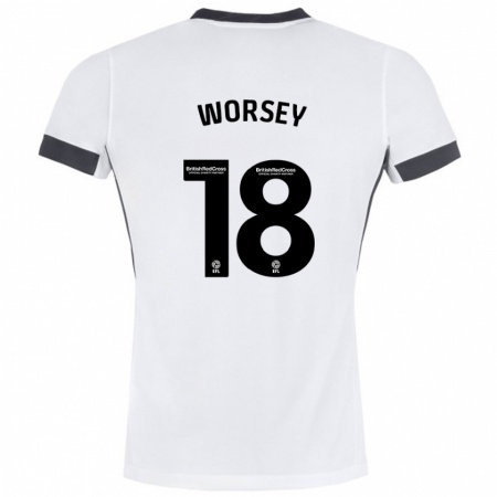 Kandiny Damen Louanne Worsey #18 Weiß Schwarz Auswärtstrikot Trikot 2024/25 T-Shirt