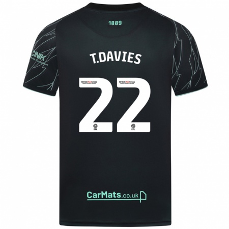 Kandiny Damen Tom Davies #22 Schwarz Grün Auswärtstrikot Trikot 2024/25 T-Shirt