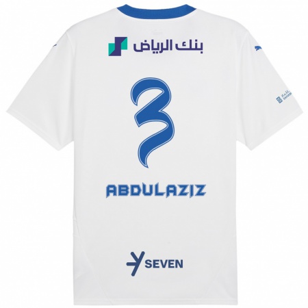 Kandiny Damen Al Jawhara Abdulaziz #3 Weiß Blau Auswärtstrikot Trikot 2024/25 T-Shirt