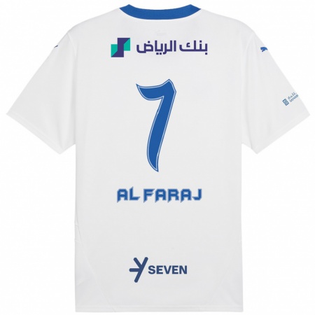 Kandiny Damen Salman Al-Faraj #7 Weiß Blau Auswärtstrikot Trikot 2024/25 T-Shirt