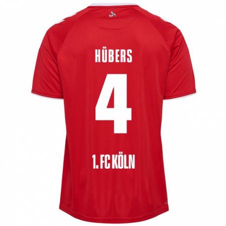 Kandiny Damen Timo Hübers #4 Rot Weiß Auswärtstrikot Trikot 2024/25 T-Shirt