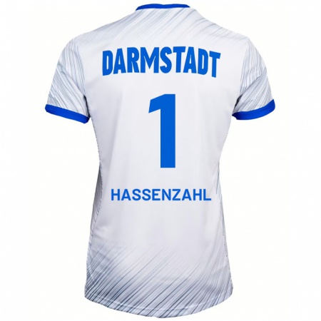 Kandiny Damen Leon Hassenzahl #1 Weiß Blau Auswärtstrikot Trikot 2024/25 T-Shirt