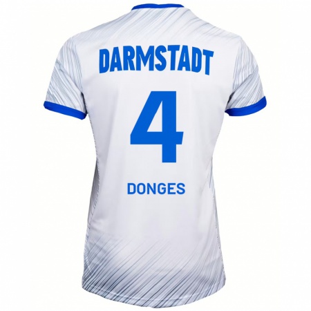 Kandiny Damen Julian Donges #4 Weiß Blau Auswärtstrikot Trikot 2024/25 T-Shirt