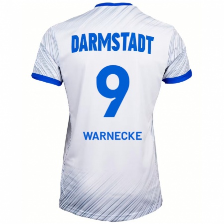 Kandiny Damen Ben Warnecke #9 Weiß Blau Auswärtstrikot Trikot 2024/25 T-Shirt