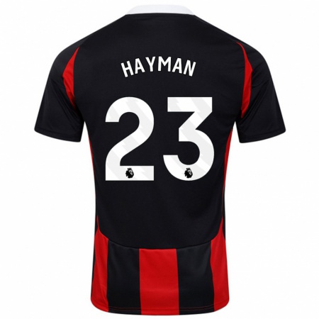 Kandiny Damen Alex Hayman #23 Schwarz Rot Auswärtstrikot Trikot 2024/25 T-Shirt