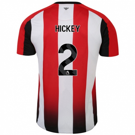 Kandiny Kinder Aaron Hickey #2 Rot Weiß Heimtrikot Trikot 2024/25 T-Shirt