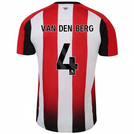 Kandiny Kinder Sepp Van Den Berg #4 Rot Weiß Heimtrikot Trikot 2024/25 T-Shirt